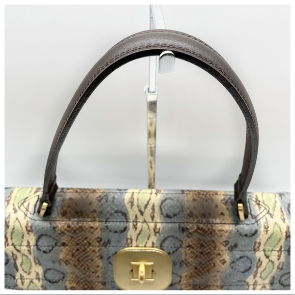 LONGCHAMP Multicolored Python Embossed Leather Gatsby Tote - Picture 4 of 8